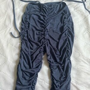 Navy Ruched Leggings